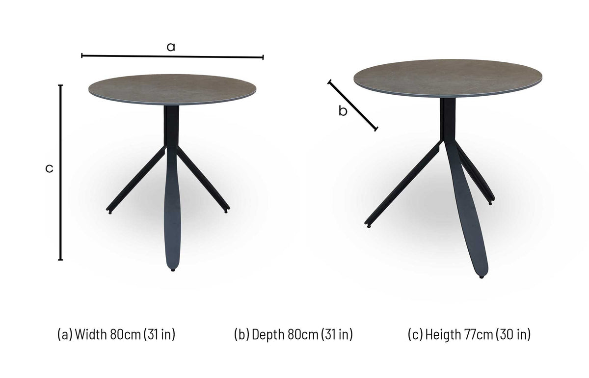 'Jacob' Black Ceramic Top Round Dining Table