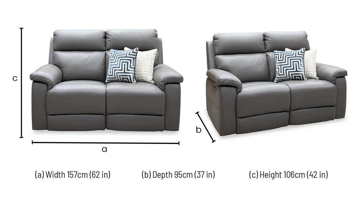 'Raven' Oslo Elephant Grey Cat-40_15 Leather 2 Seater Power Recliner Sofa