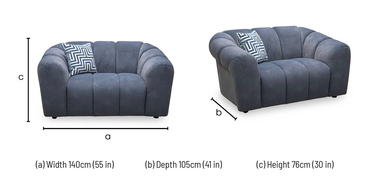 'Rhianna' Manhattan Charcoal 58003 Fabric Cuddler Chair