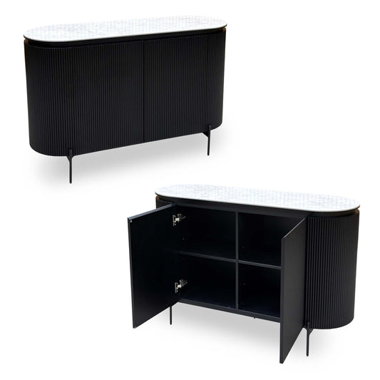 'Crete' White Ceramic Top 2 Door Sideboard