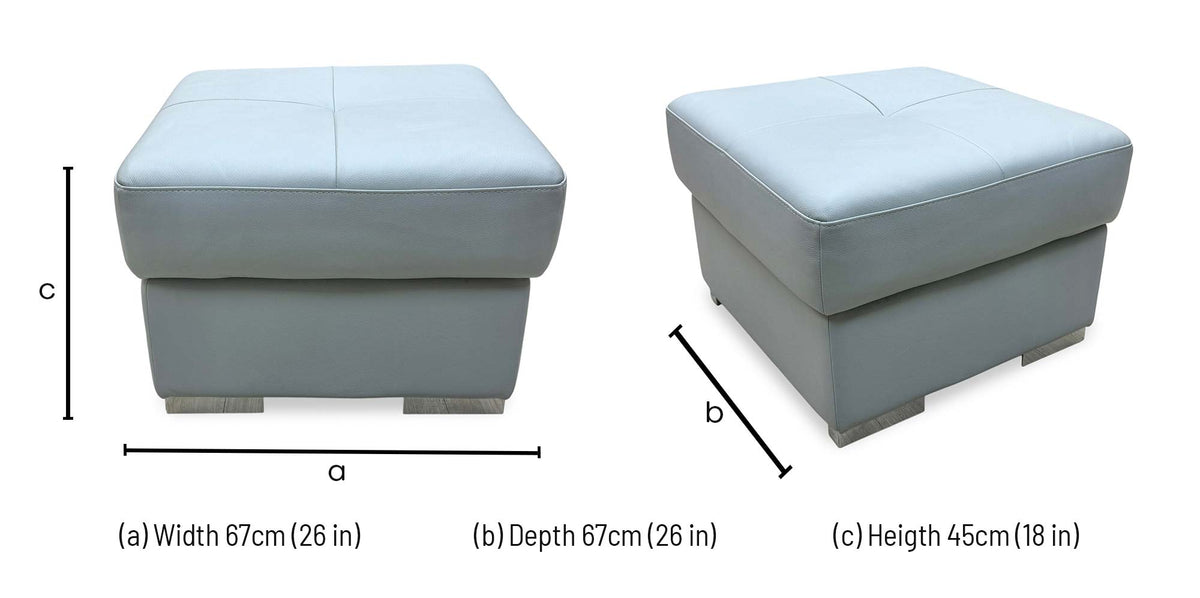 Nicoletti 'Galileo' Torello Alumino Grey Leather Storage Footstool