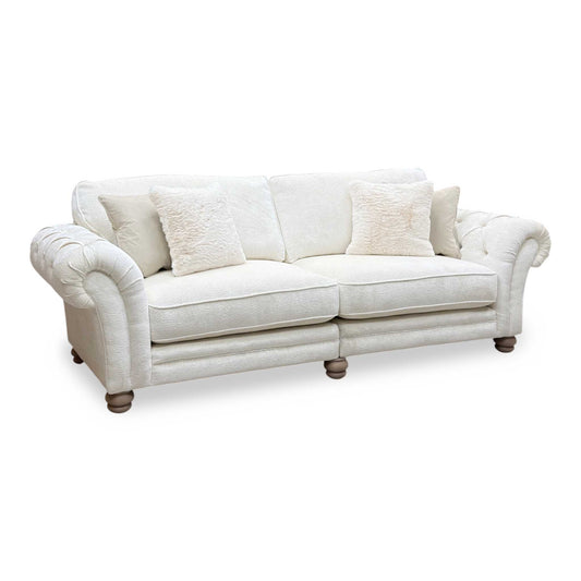 Ideal Home 'Cotswold' Burford Cream Wo Ft Fabric 4 Seater Classic Back Split Frame Sofa