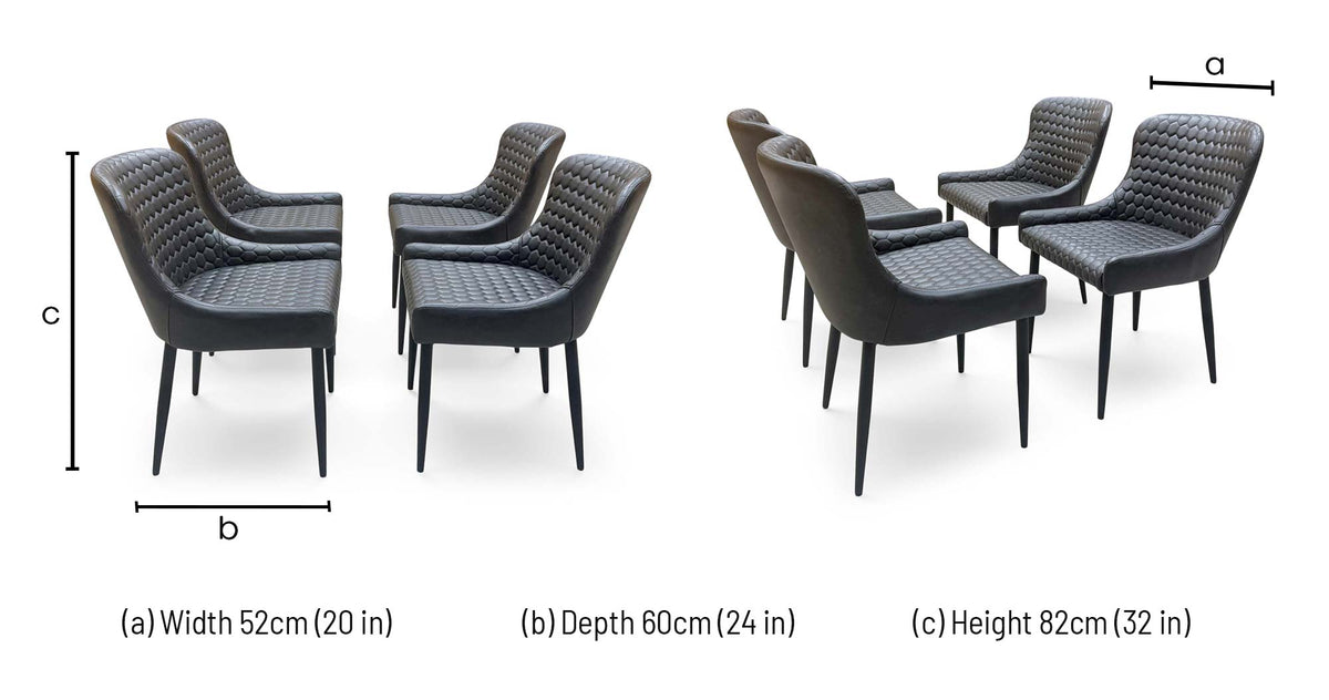 'Osaka' Black Faux Leather Set of 4 Dining Chairs