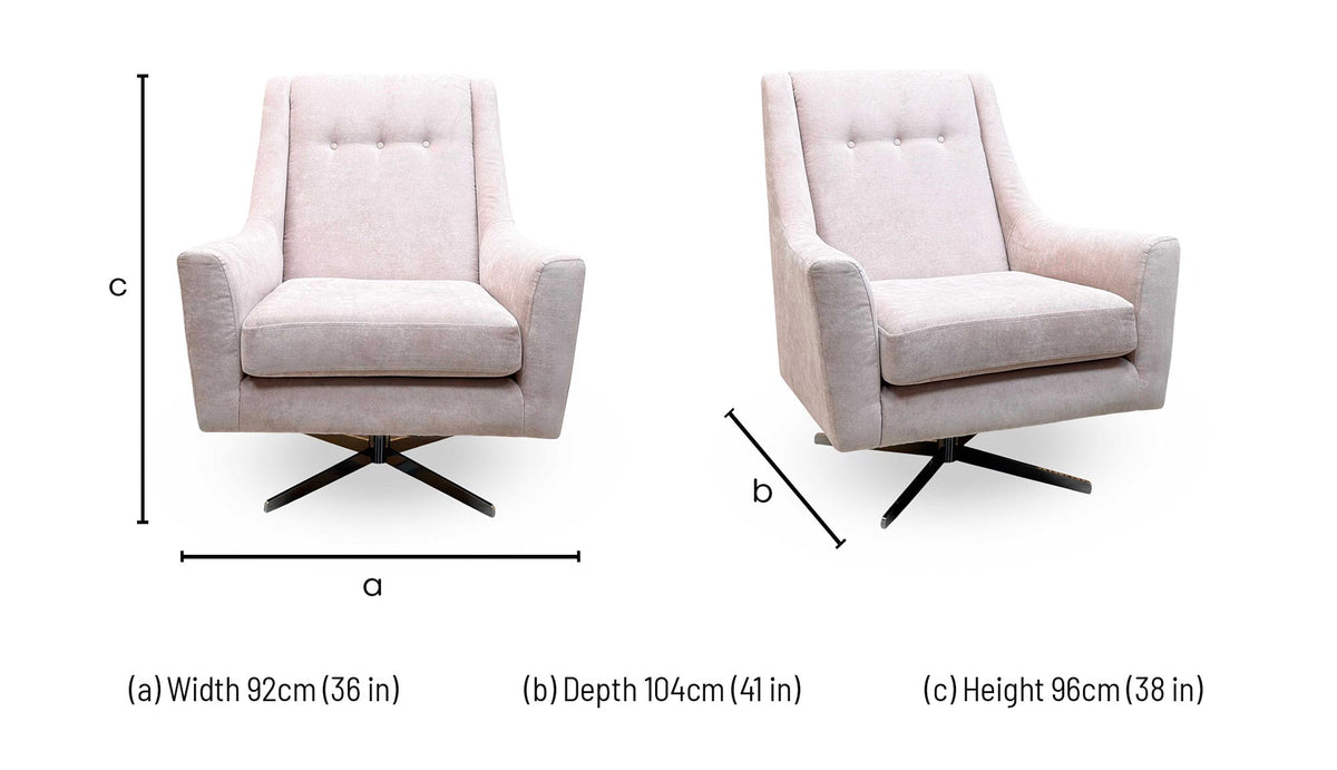 'Legend' Kingston Blush Pink Fabric Designer Swivel Chair