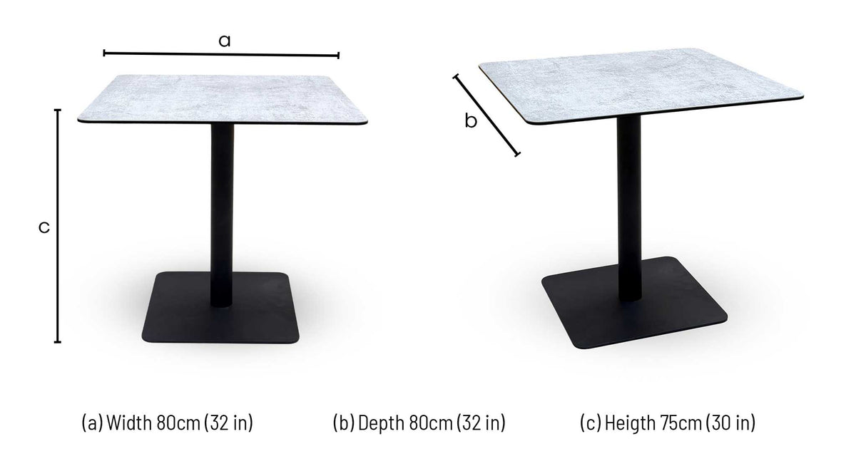 Pique Silver Ceramic Top Small Square Dining Table – view 7