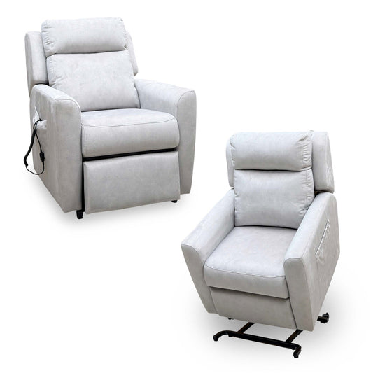 G Plan 'Wren' A123 Stingray Platinum Grey Velvet Fabric Lift and Rise Recliner Chair