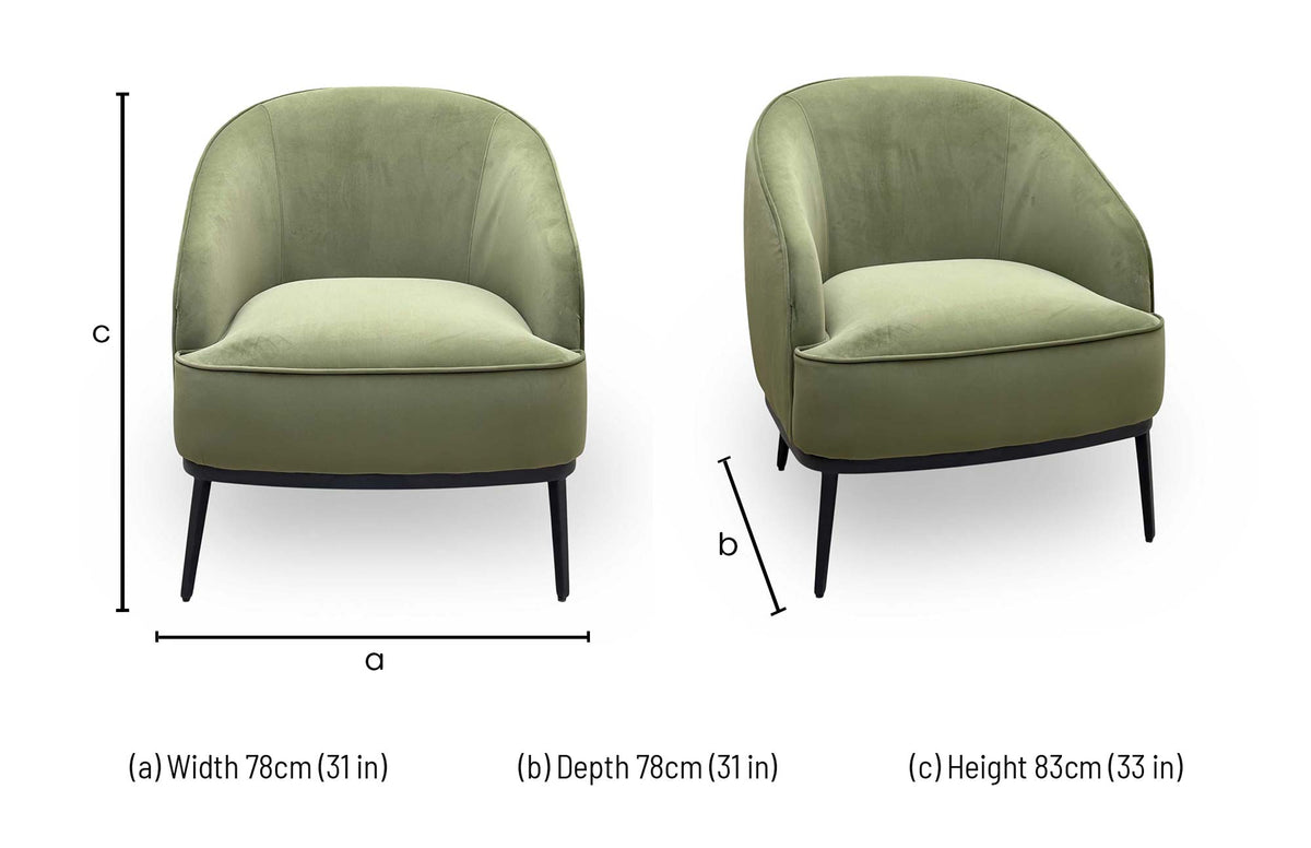 'Studio’ Moss Green Fabric Accent Chair - Set of 2