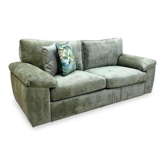 ‘Salerno’ Olive Green Fabric Standard Back 3 Seater Sofa