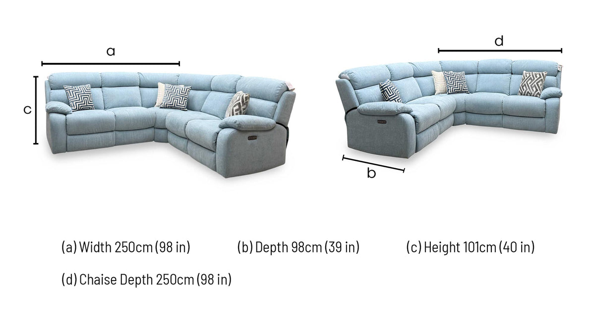 Moreno Fab-Meo-R17 Baby Blue Fabric Large Power Recliner Corner Sofa with Power Headrests – view 10