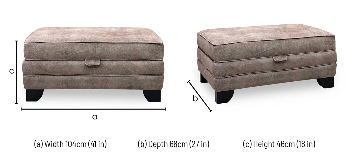 'Mariah' Dapple Chocolate Velvet Fabric Large Storage Footstool