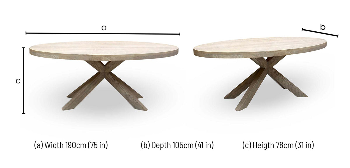 'Falun' Smoked Oak Solid Oak Small Oval Dining Table