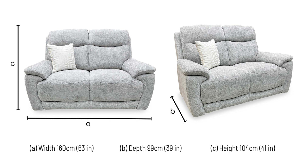 'Sloane' Hopsack Dove Grey Woven Fabric 2 Seater Sofa