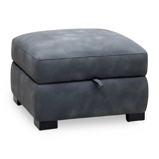 'Nova' Bfa-Bey-R23 Charcoal Grey Suede Fabric Storage Footstool