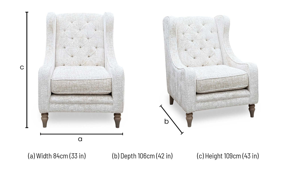 Ideal Home 'Cotswold' Kingsley Cream Wo Ft Fabric Accent Chair