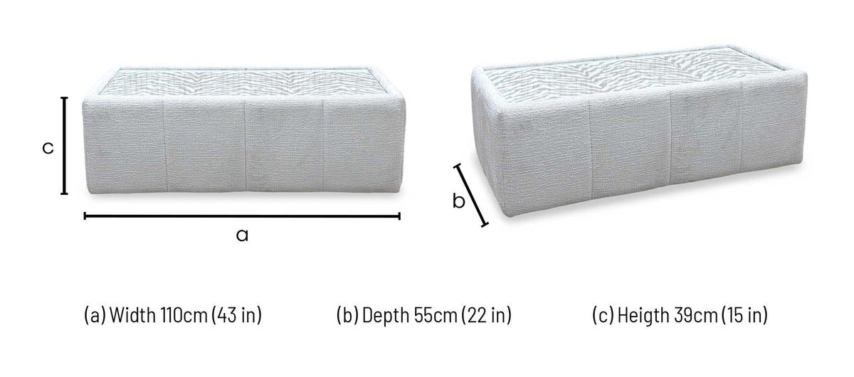 'Boujee' Lustro Dove Grey Fabric Rectangular Glass Top Table