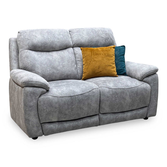 'Sloane' Marble Stone Grey Velvet Fabric 2 Seater Sofa