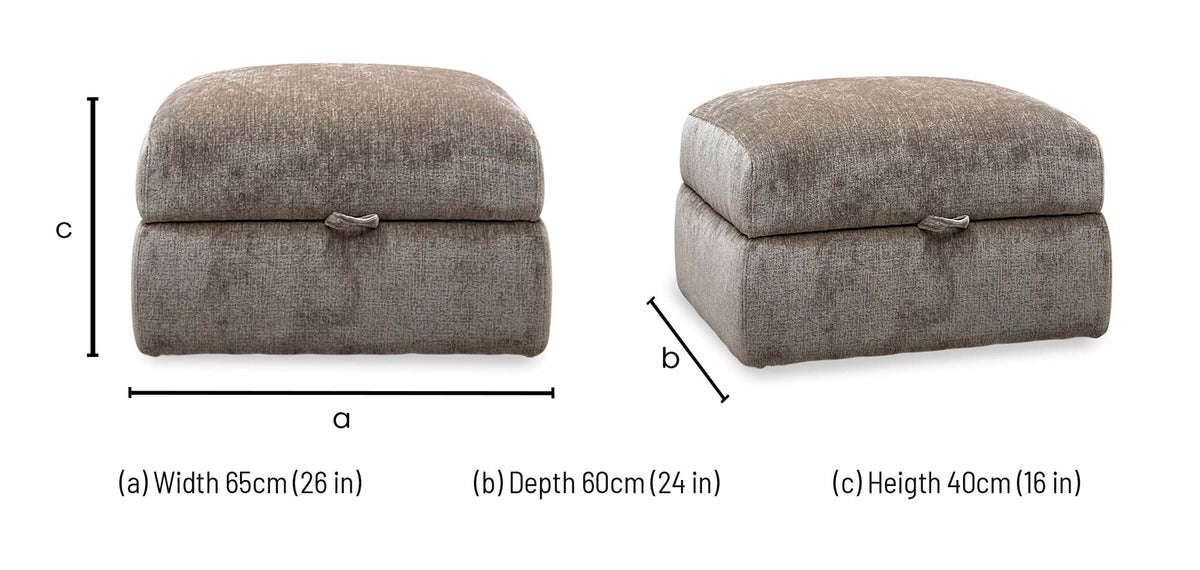Ideal Home 'Gemini' Fab-Crn-R431 Brown Fabric Storage Footstool
