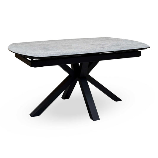 ‘Raul’ Silver Ceramic Top 160cm Swivel Extending Dining Table