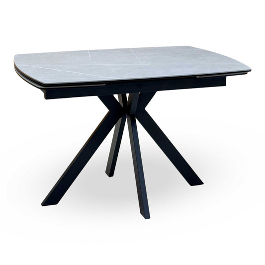 ‘Quattro’ Ash Grey Ceramic Top Extending Draw Leaf Table