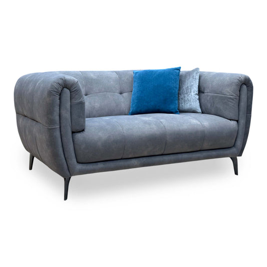 ‘Sienna’ Dexter Mocha Grey Velvet Fabric 2 Seater Sofa