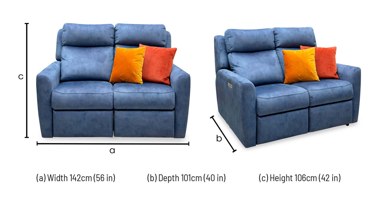 G Plan Wren 2 seater recliner sofa dimensions: width 142cm, depth 101cm, height 106cm