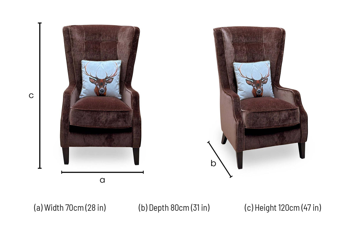 ‘Garland’ California Brown Dw Ft Chenille Fabric Plain Accent Chair