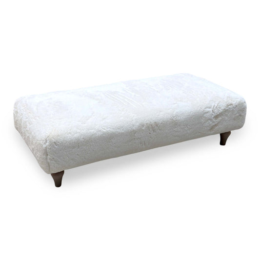 Ideal Home ‘Cotswold’ Ivory White Faux Fur Bench Footstool