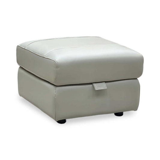‘Panache’ Lead Grey Cat-60:23 Leather Storage Footstool