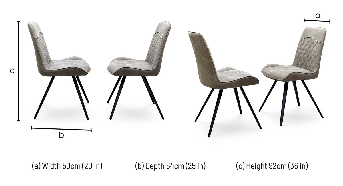 ‘Warrior’ Taupe Fabric Pair of Standard Dining chairs