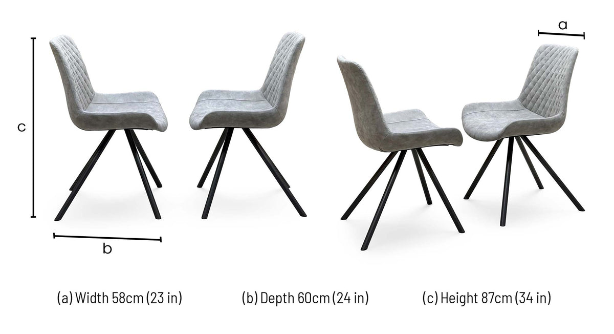 'Rocket' Taupe Faux Leather Pair of Dining Chairs