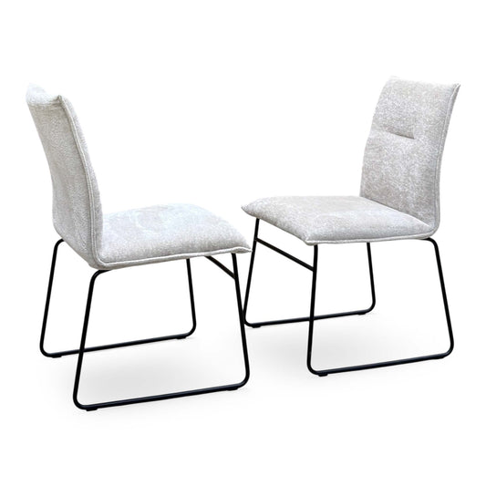 Connubia ‘Maya’ Syt-Enil Sand Beige Fabric Pair of Black Leg Dining Chairs