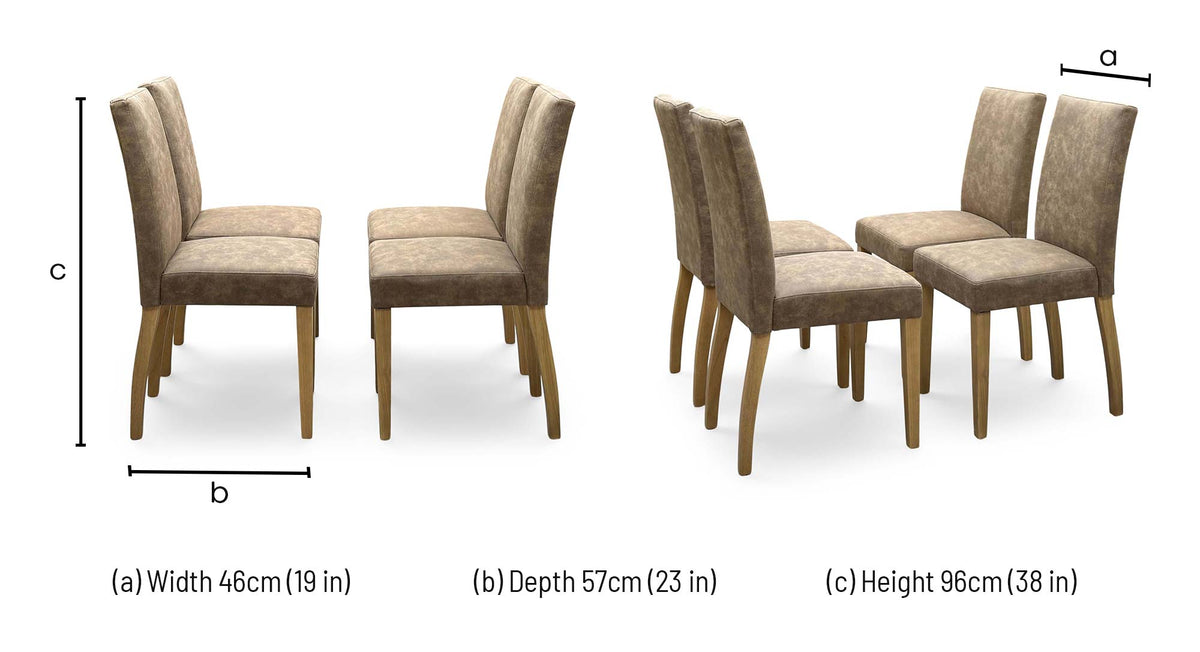 Furnitureland 'Augusta' Taupe Cowboy Upholstered Set of 4 Dining Chairs