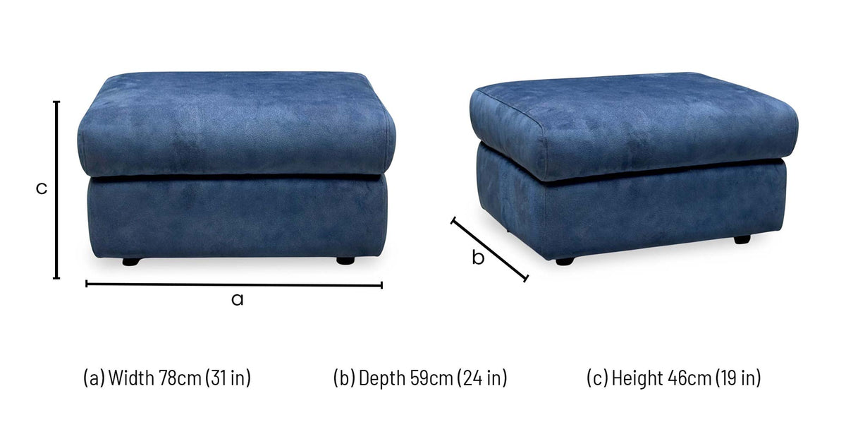 G Plan ‘Kingsbury’ A125 Stingray Indigo Velvet Fabric Storage Footstool