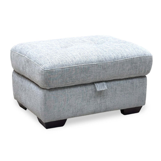 'Dinky' Anivia Light Grey Woven Fabric Large Storage Footstool