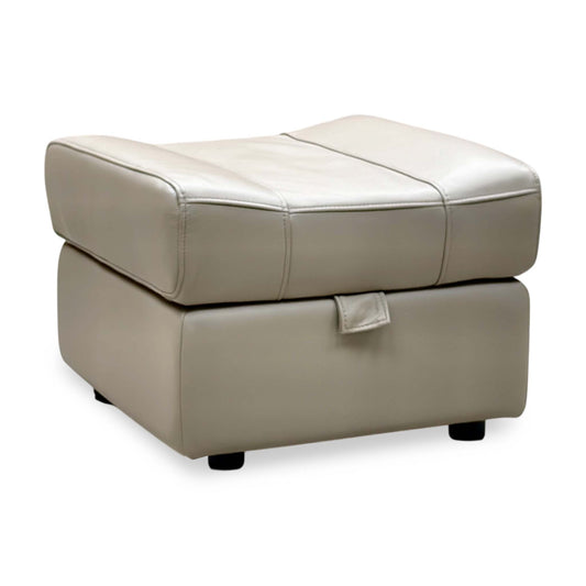 ‘Aero’ Oyster Cat-40:08 Leather Storage Footstool