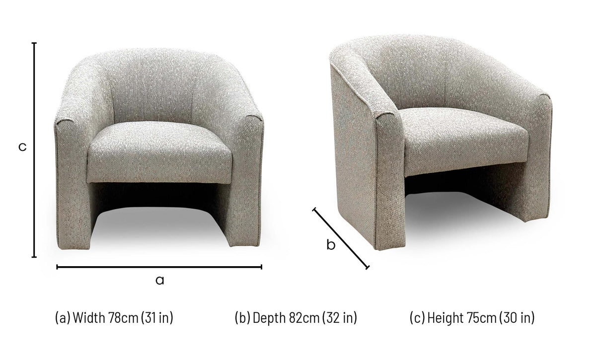 ‘Garcia’ Oatmeal Fabric Accent Chair