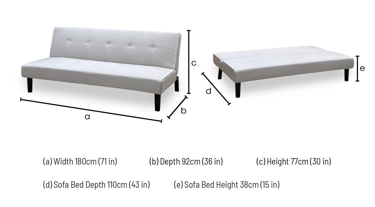 'Dax' Natural Fabric Sofa Bed