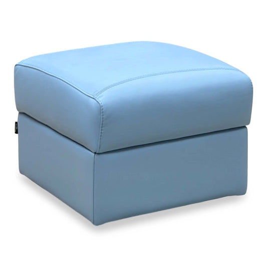 Nicoletti ‘Yari’ Pelle Botero 2167 Cielo Sky Blue Leather Storage Footstool