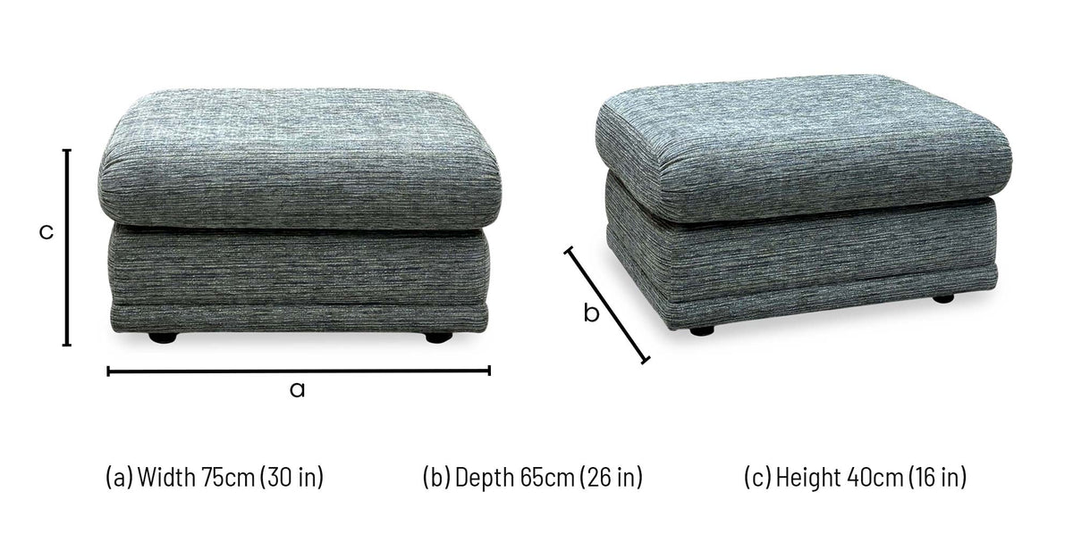 G Plan ‘Malvern’ B925 Waffle Marine Blue Fabric Footstool