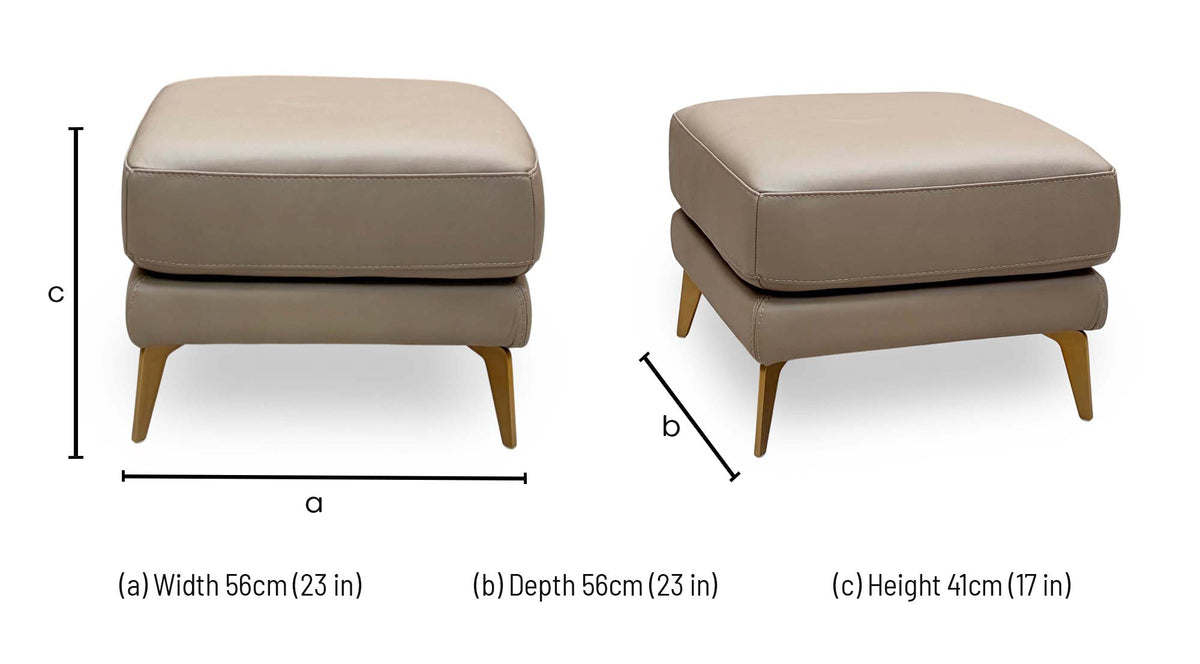 World of Leather 'Eclipse' Nw-513e Pine Bark Taupe Br Leather Footstool