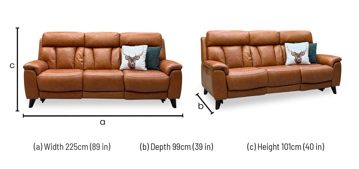 World of Leather 'Dreamer' Ca-698e Saddle Brown Leather 3 + 3 Seater Power Recliner Sofa Set with Power Headrests