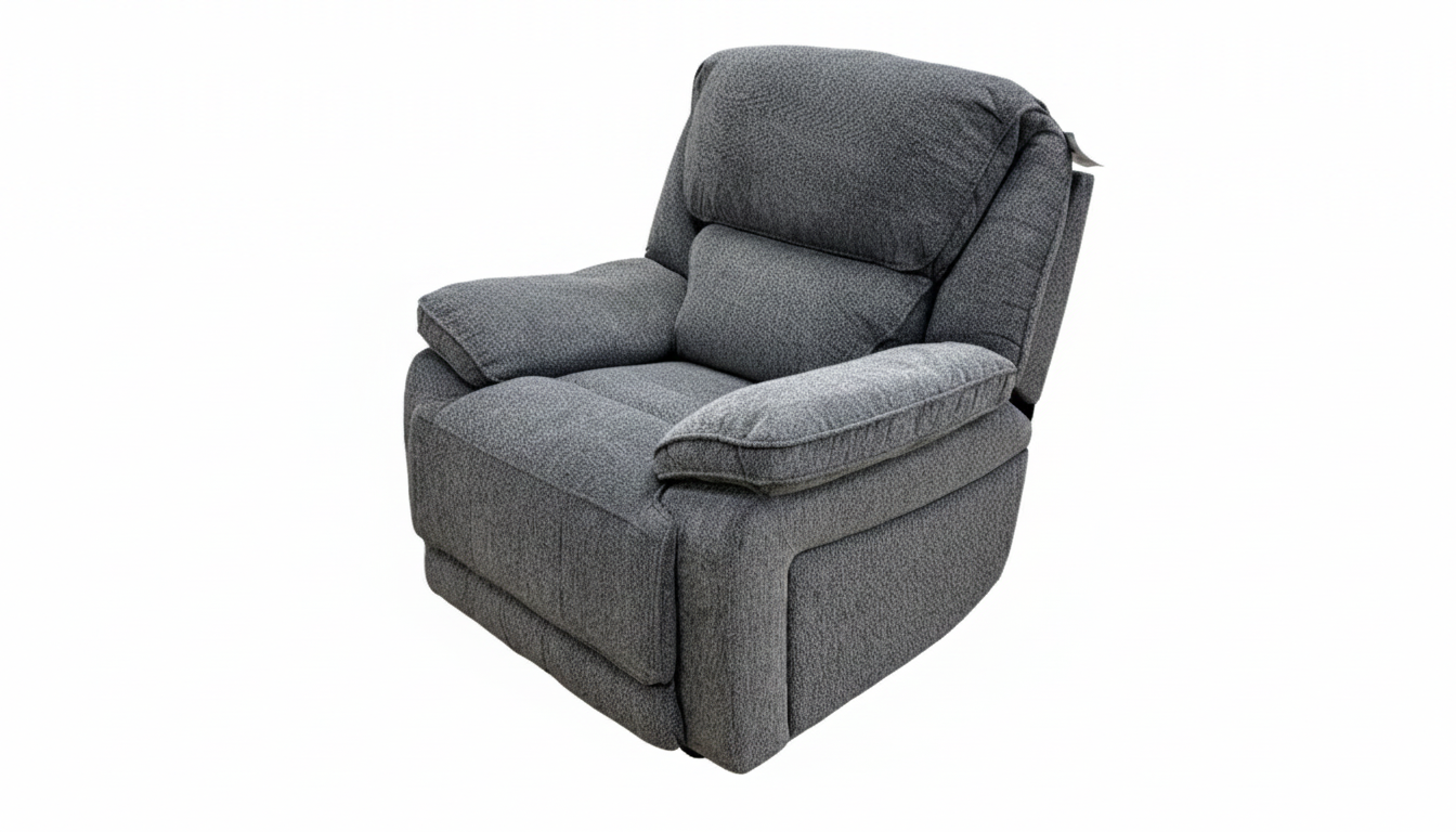 'Costa' Manual Recliner Charcoal Grey Weave Fabric Armchair