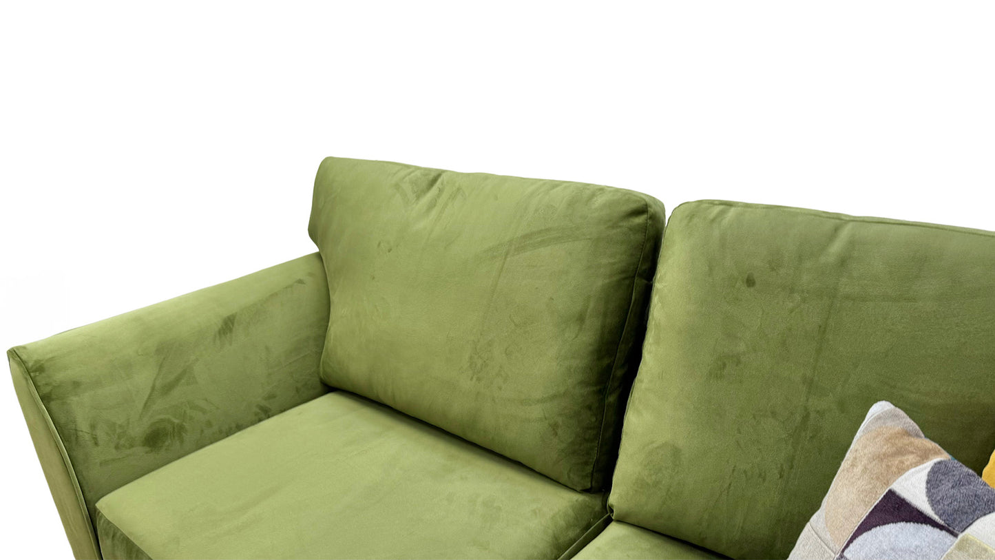 ‘Poppy’ Olive Velvet 3 Seater + 2 Seater Sofa Set