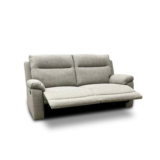 'Georgia' Natural Fabric 3 Seater Manual Recliner Sofa