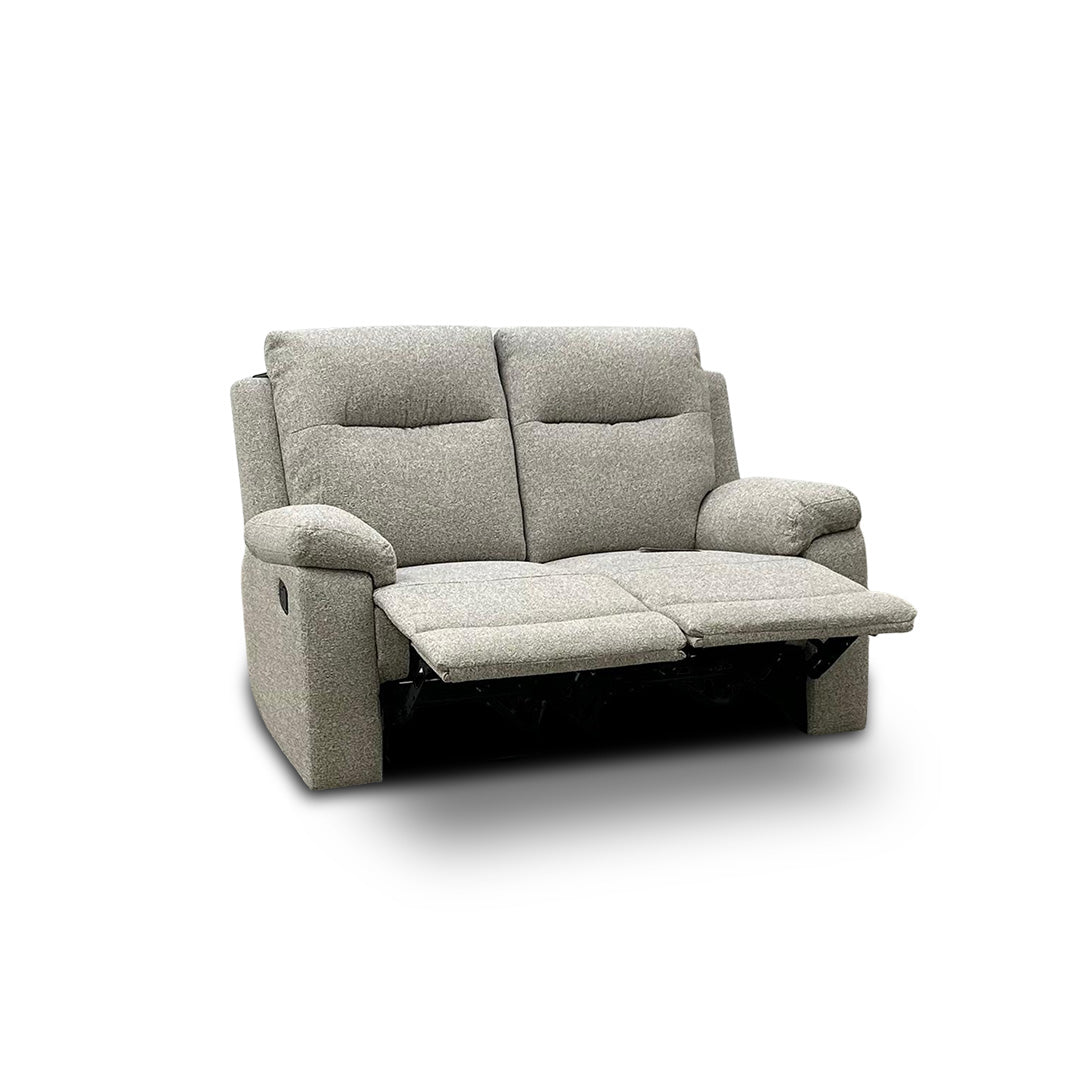 'Georgia' Natural Fabric 2 Seater Manual Recliner Sofa