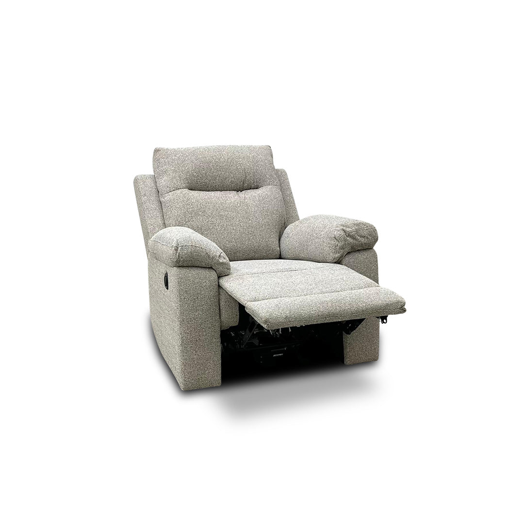 'Georgia' Natural Fabric Power Recliner Armchair