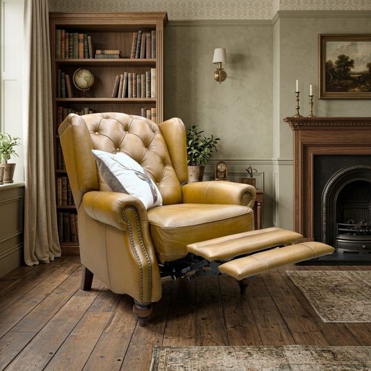 At The Helm 'Shackleton' X3y1-19571s Inca Leather Power Recliner Wing Chair