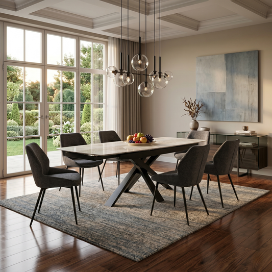 'Germain' Marble Top 150cm Extending Dining Table