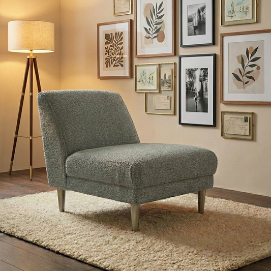 ‘Bellagio’ Boucle Grey Fabric Accent Chair