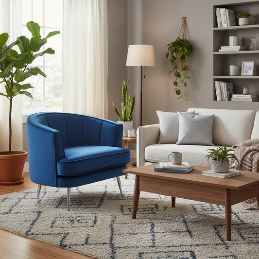 'Enchanted' Royal Blue Velvet Accent Chair